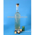 500ml/16oz clear liquor & spirit glass bottles with cork caps